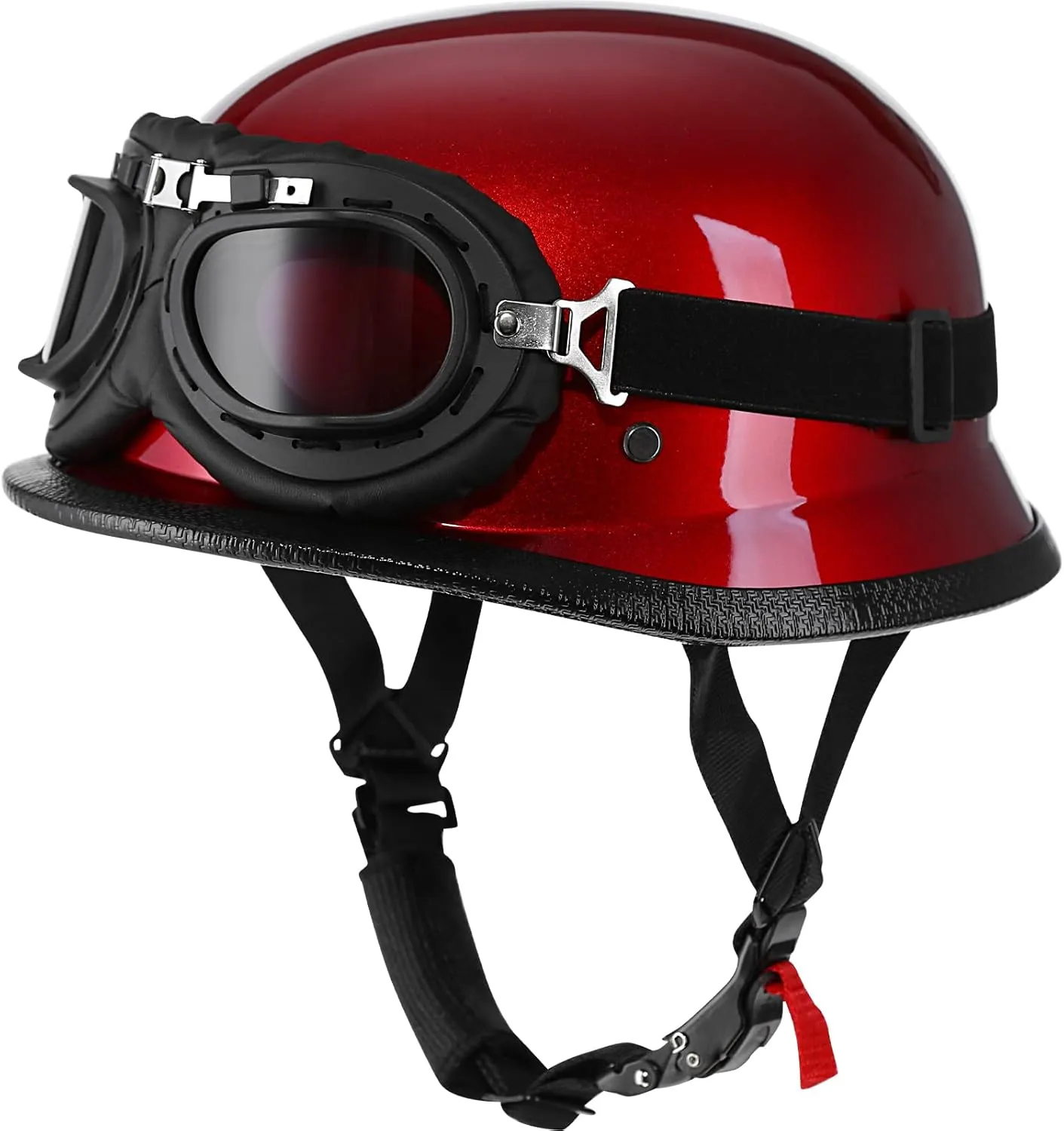 Helmet Half Shell German Motorcycle Helmet with Cycling Glasses - DOT Approved