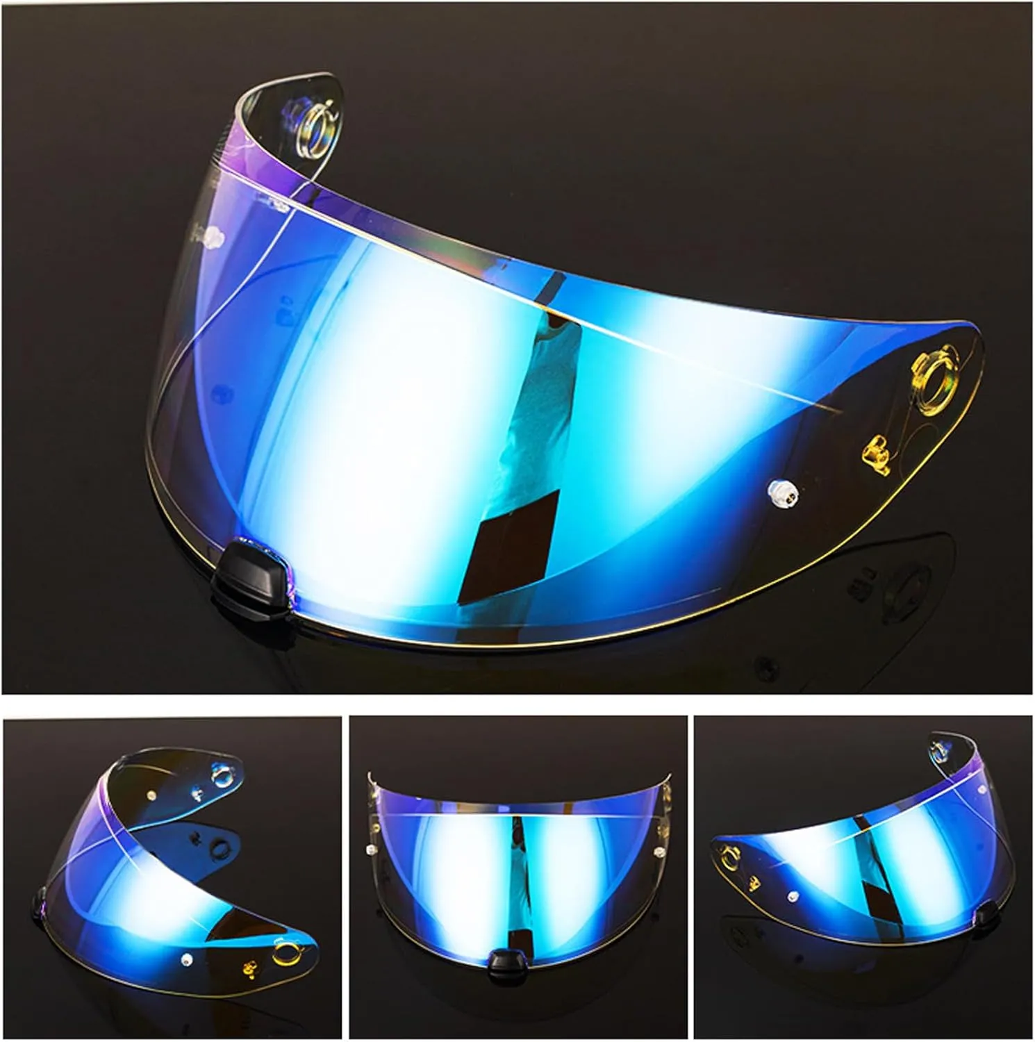 Helmet Visor Replacement Face Shield for HJC HJ-31 i70/i10 Pinlock Ready Shield Visor Wind Shield Helmet Lens (Revo Clear Blue)