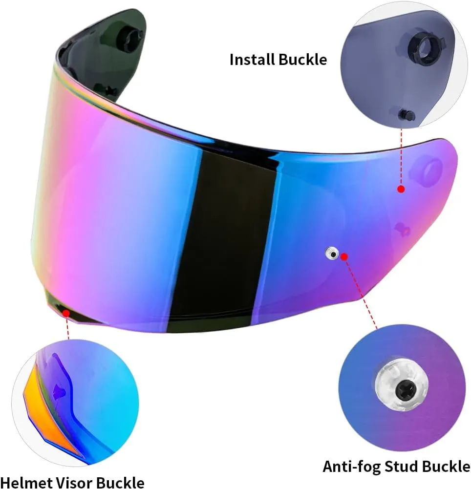 Helmet Visors Face Shield Replacement,For Assault/Rapid/Stream Helmet Visor Accessories (Rainbow)