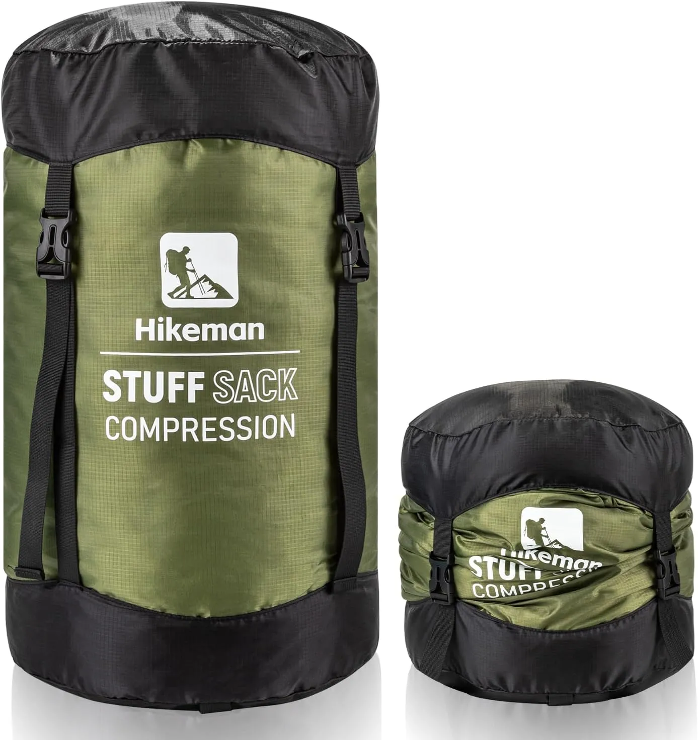 HIKEMAN Compression Sack, 50% More Storage! 12L/19L/32L/46L/53L Compression Stuff Sack, Water-Resistant & Ultralight Sleeping Bag Stuff Sack - Space Saving Gear for Camping, Hiking