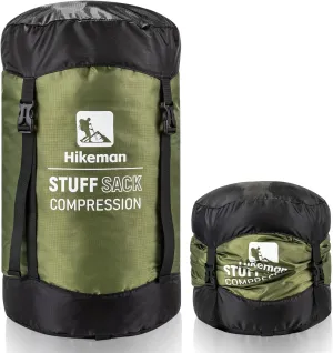 HIKEMAN Compression Sack, 50% More Storage! 12L/19L/32L/46L/53L Compression Stuff Sack, Water-Resistant & Ultralight Sleeping Bag Stuff Sack - Space Saving Gear for Camping, Hiking
