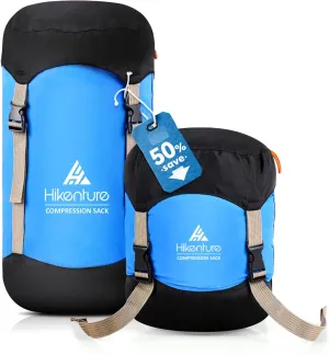 Hikenture Compression Sack for Sleeping Bag, Upgrade Anti-Tear Nylon Sleeping Bag Stuff Sack, 10L/14L/20L/30L Water-Resistant Compression Bag, Storage Bag