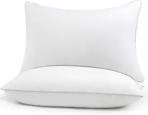 HIMOON Bed Pillows for Sleeping 2 Pack,Queen Size Cooling Pillows Set of 2,Top-end Microfiber Cover for Side Stomach Back Sleepers