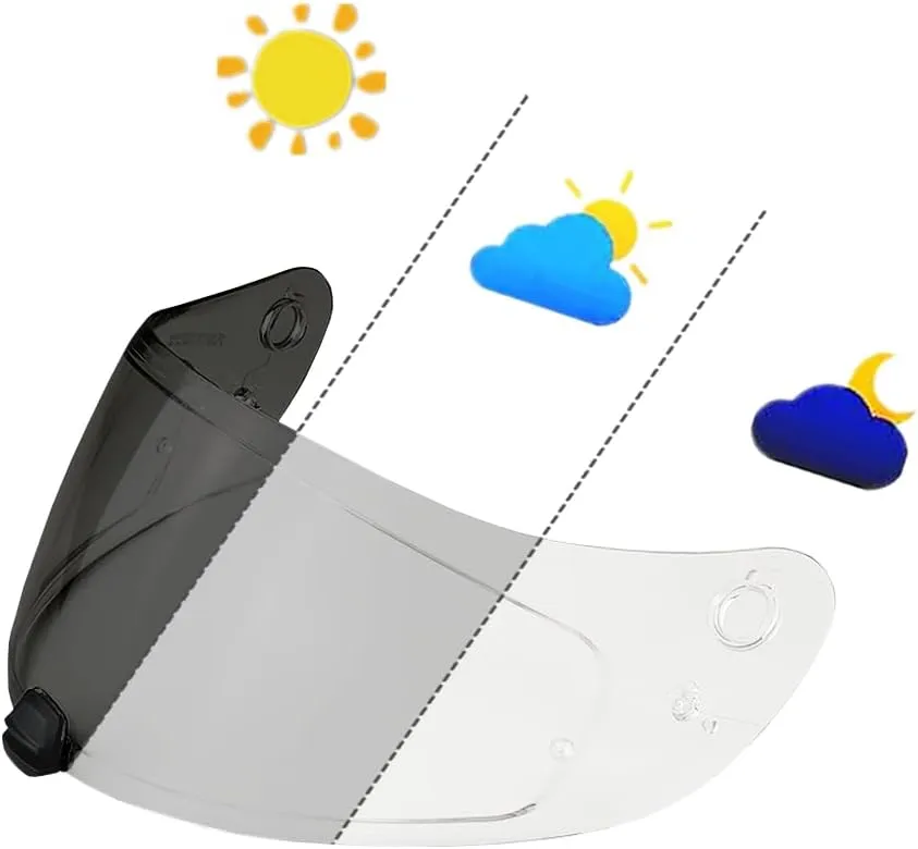 HJ-20M Face shield replacement,UV Protective Scratch-resistant helmet Visor for HJC FG-17 IS-17 C70 Helmet (Photochromic Clear/Light Black)