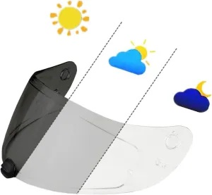 HJ-20M Face shield replacement,UV Protective Scratch-resistant helmet Visor for HJC FG-17 IS-17 C70 Helmet (Photochromic Clear/Light Black)
