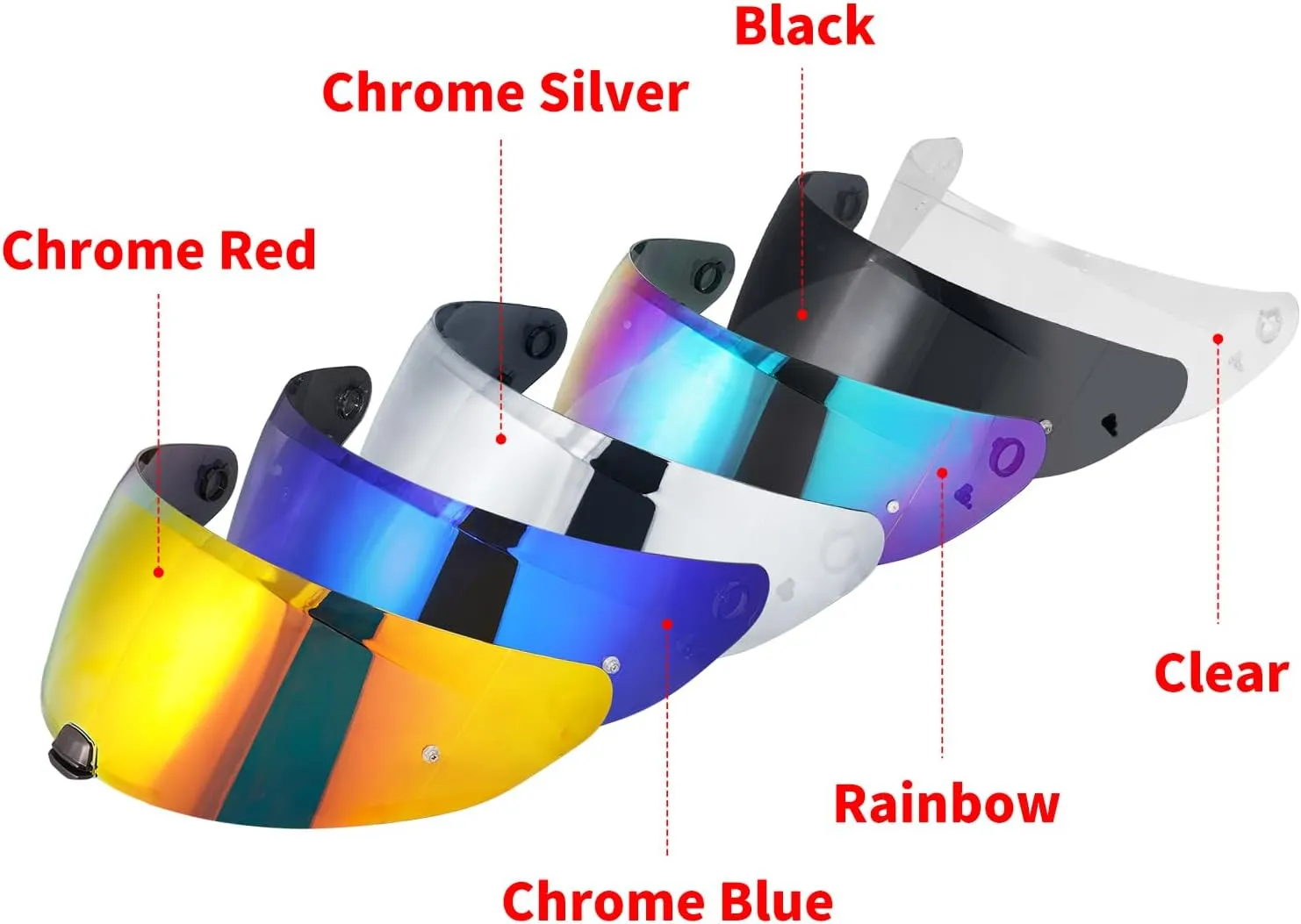 HJ-31 Visor Repalcement for HJ 31, Outer Face Helmet Shield Compatible with HJ-31/HJ- I10 /I70 Helmet Accessories (Rainbow)