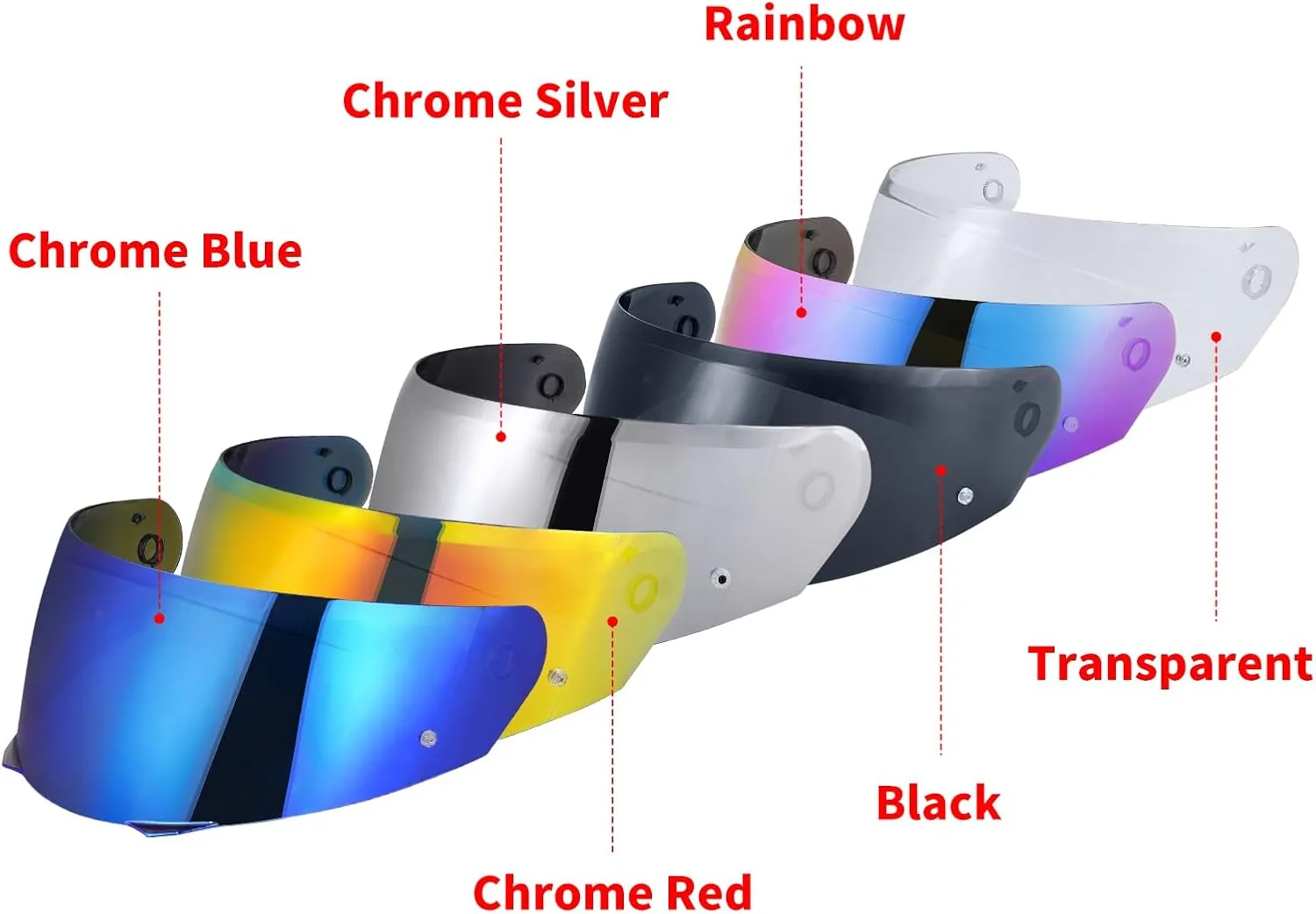 HJ-33 Visor Shield Replacement, I90 Visor Face Shield Compatible With HJ-33 Helmet Visor Accessories (Rainbow)