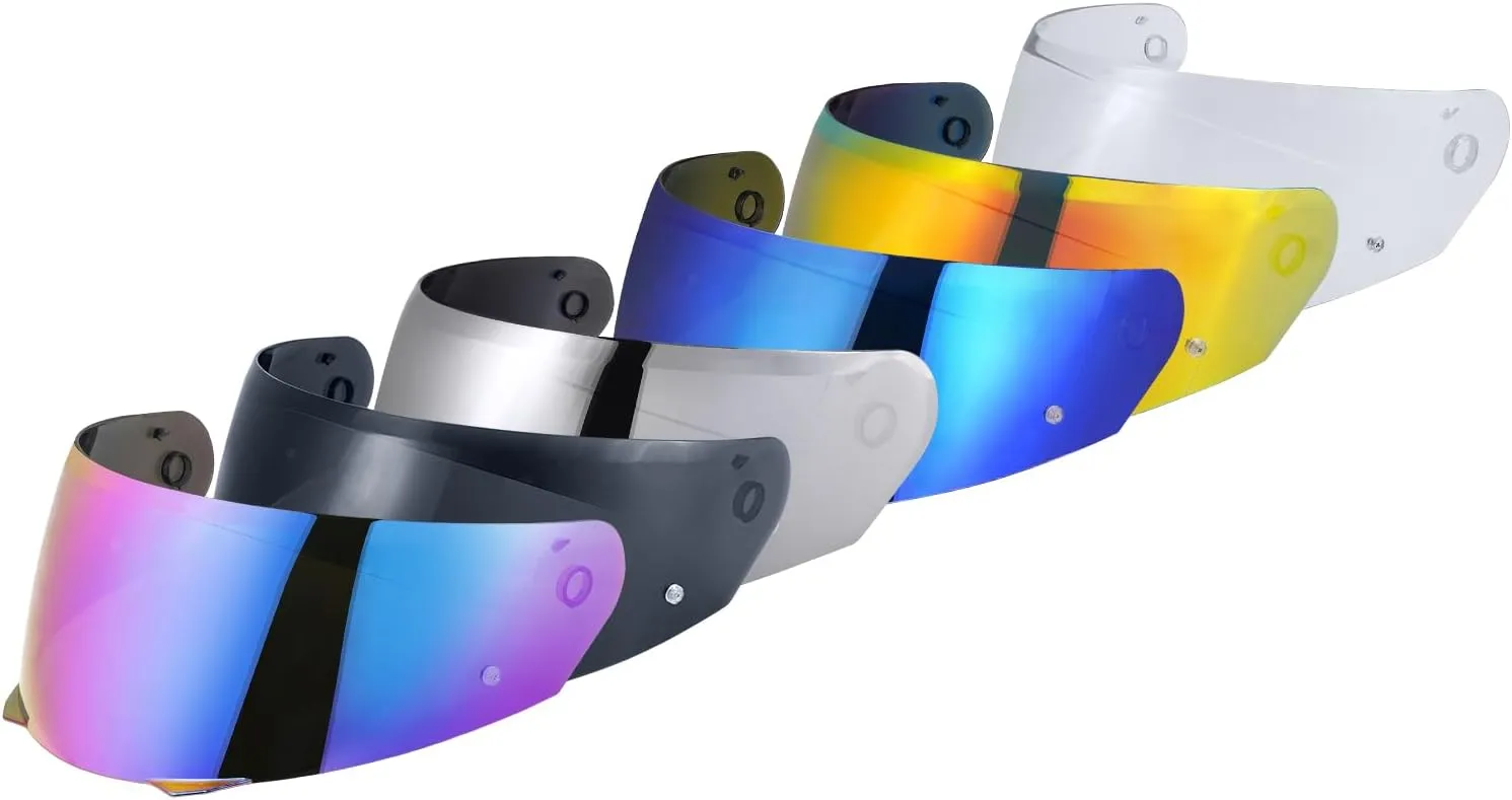 HJ-33 Visor Shield Replacement, I90 Visor Face Shield Compatible With HJ-33 Helmet Visor Accessories (Rainbow)