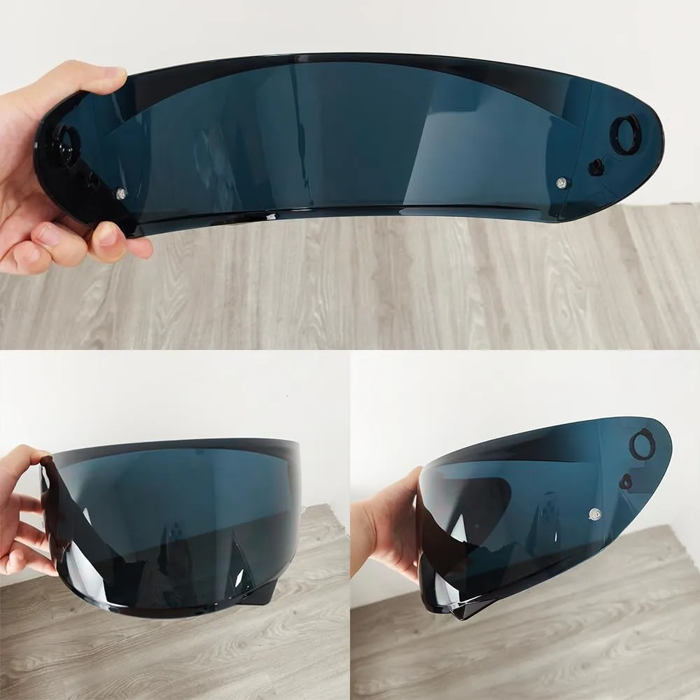 HJ-34P Helmet Visor Replacement for HJC C10.Motorcycle Helmet Shield UV Protection Compatible with HJC C10 (Deep Black)
