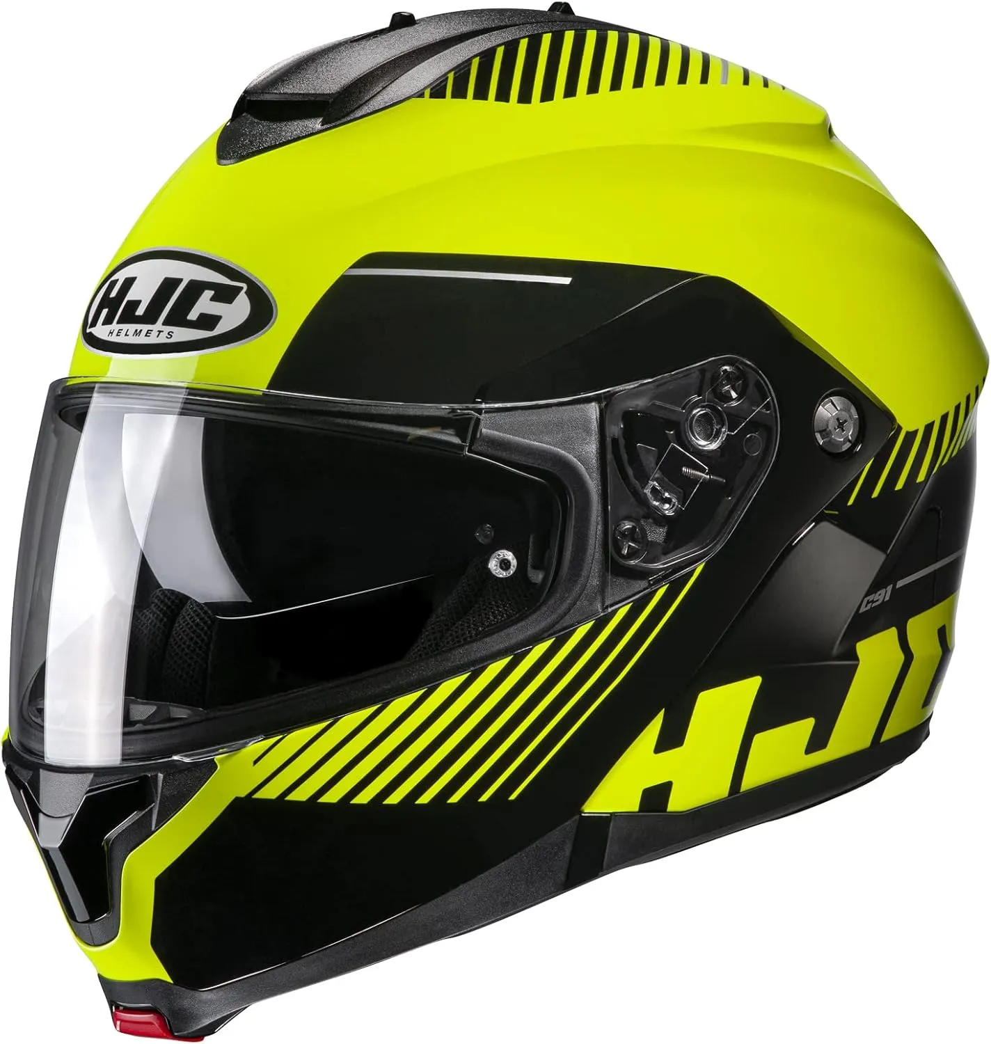 HJC C91 Prod Snow Helmet with Dual Lens Shield (X-Large, Hi-Viz Yellow (MC-3H))