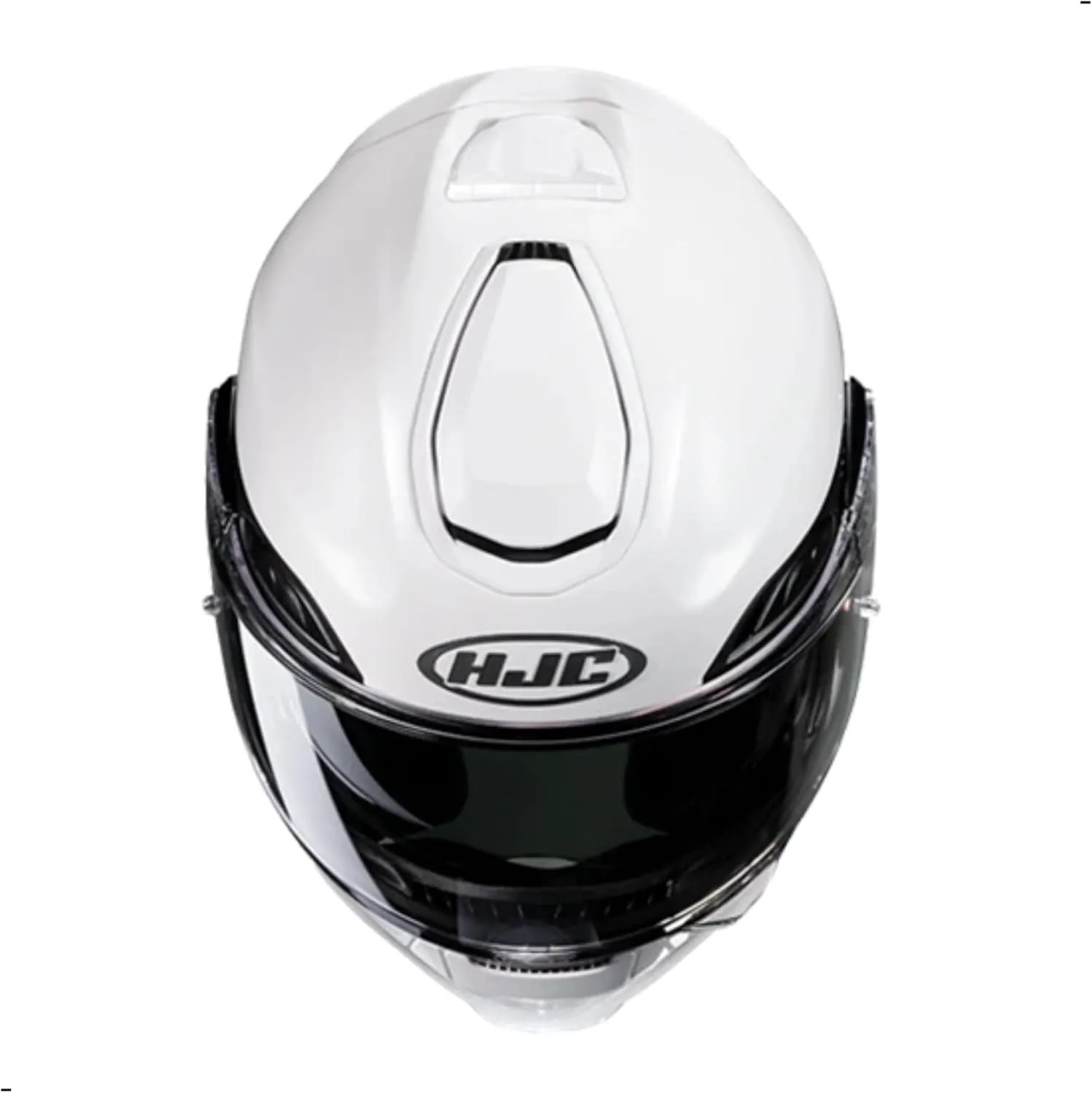 HJC RPHA 91 Solid Modular Motorcycle Helmet with HJ-37 Pinlock Shield, DOT Approved (White, Large)