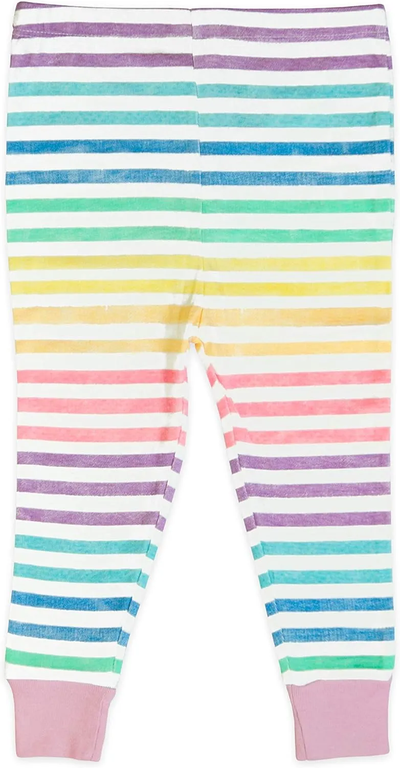HonestBaby Multipack 2-Piece Pajamas Sleepwear Pjs 100% Organic Cotton for Infant Baby and Toddler Girls