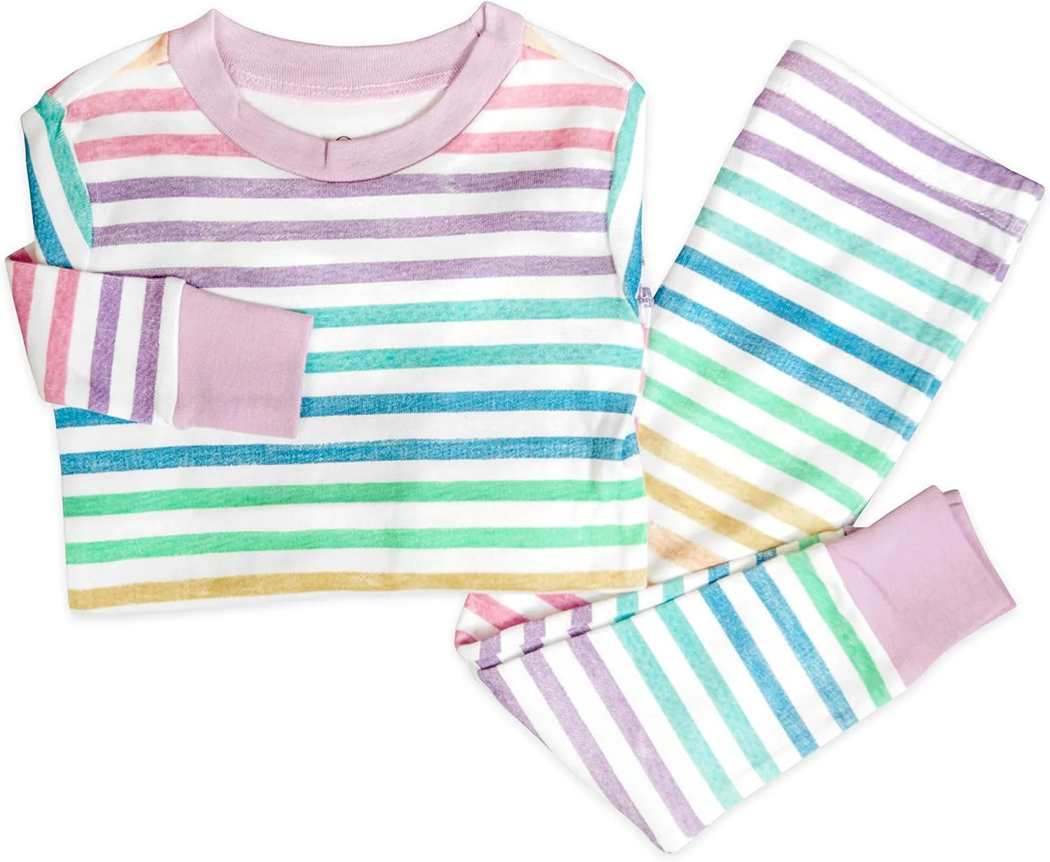HonestBaby Multipack 2-Piece Pajamas Sleepwear Pjs 100% Organic Cotton for Infant Baby and Toddler Girls