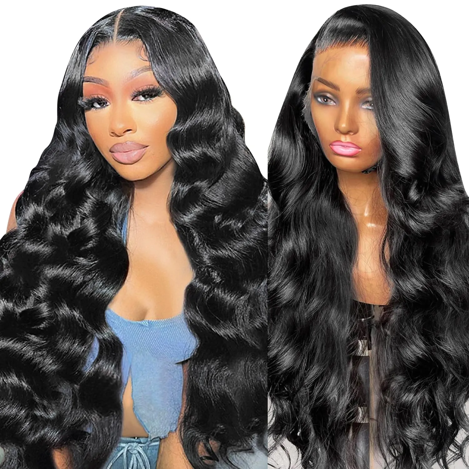 HOT STAR 250% Density 260g 13x6 Body Wave Lace Front Wigs Human Hair Pre Plucked 13x6 100% Human Hair Wigs for Black Women Glueless Frontal Wigs Human Hair HD Lace Body Wave Wig 28 Inch
