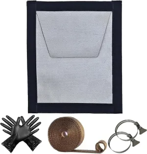 Hot Tent Stove Jack Kit 9.05" x 7.87" with 3.74inch Expandable Hole/Rain Clap, DIY Camping Fire-Resistant Stove Hole, for Chimney Pipes