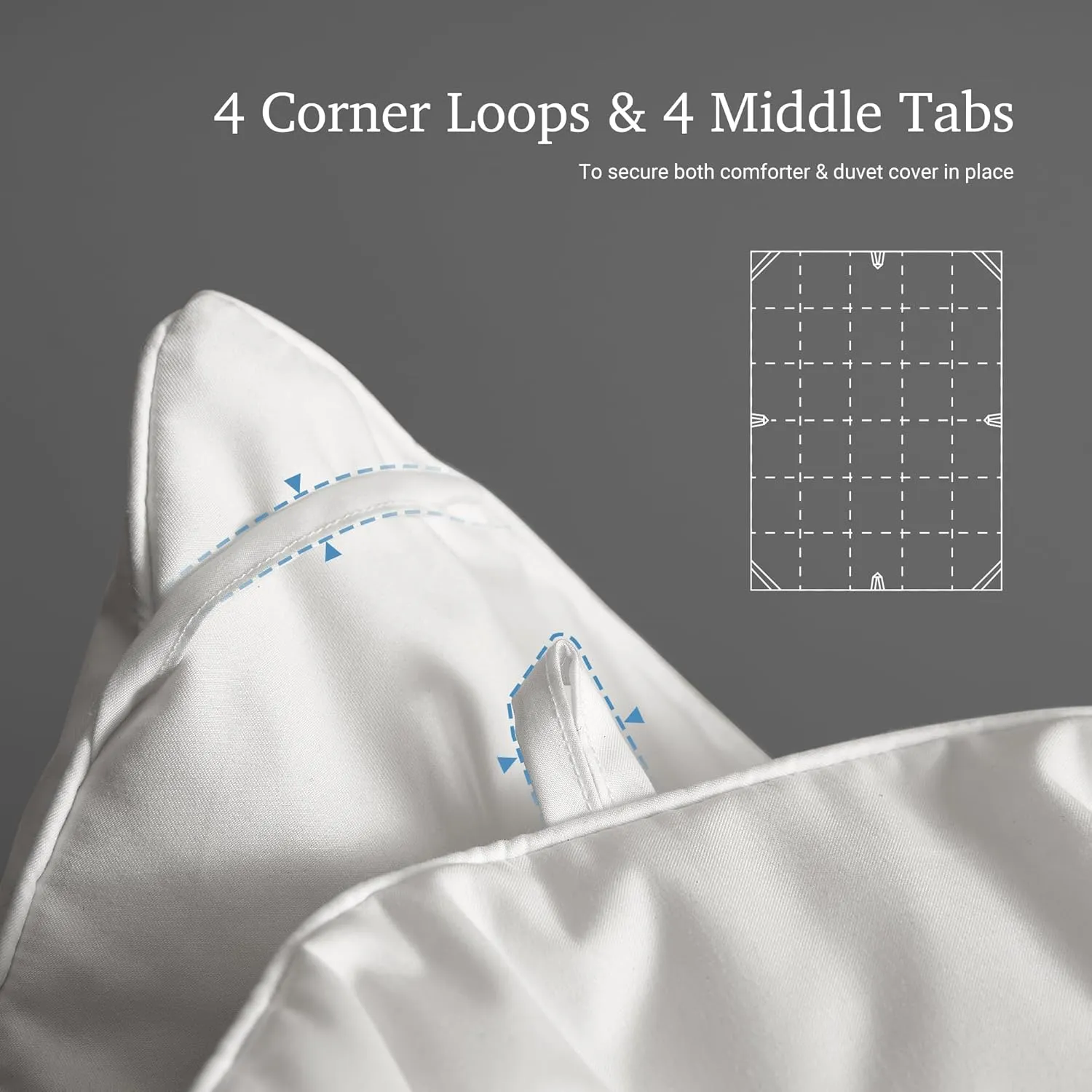 Hotel Grand White Goose Down Fiber Comforter King Size - All Season Hotel Collection Duvet Insert King Medium Warmth Comforter with 1cm Breathable Panel, 106" x 90"