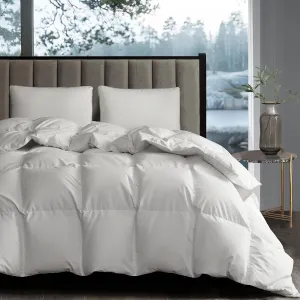Hotel Grand White Goose Down Fiber Comforter King Size - All Season Hotel Collection Duvet Insert King Medium Warmth Comforter with 1cm Breathable Panel, 106" x 90"
