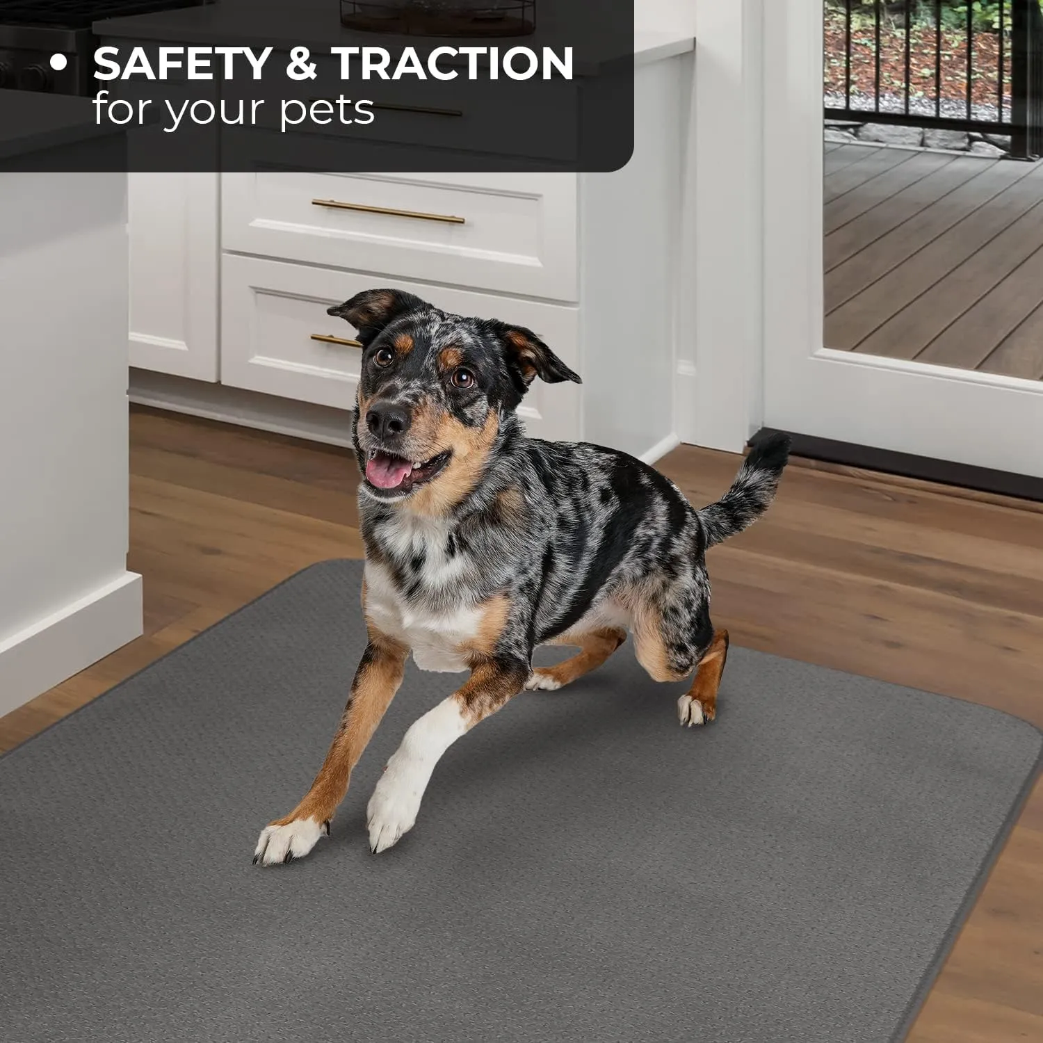 House, Home and More Skid-Resistant Carpet Indoor Area Rug Floor Mat - Gray - 3 FFt X 5 Ft - Non Slip Rubber Backing, Stain Resistant, Dog Friendly, Living Room Bedroom Kitchen Entryway