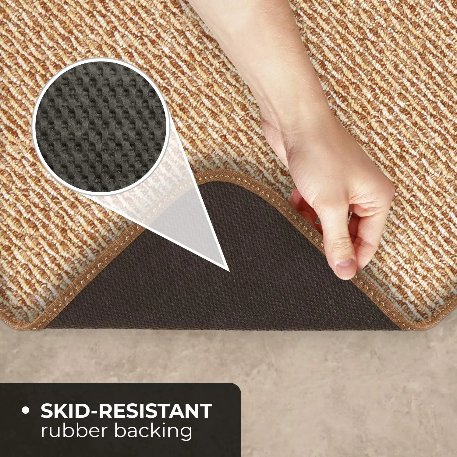 House, Home and More Skid-Resistant Carpet Indoor Area Rug Floor Mat - Praline Brown - 3 Ft X 5 Ft - Non Slip Rubber Backing, Stain Resistant, Dog Friendly, Living Room Bedroom Kitchen Entryway