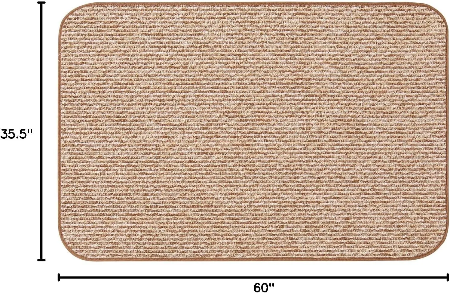 House, Home and More Skid-Resistant Carpet Indoor Area Rug Floor Mat - Praline Brown - 3 Ft X 5 Ft - Non Slip Rubber Backing, Stain Resistant, Dog Friendly, Living Room Bedroom Kitchen Entryway