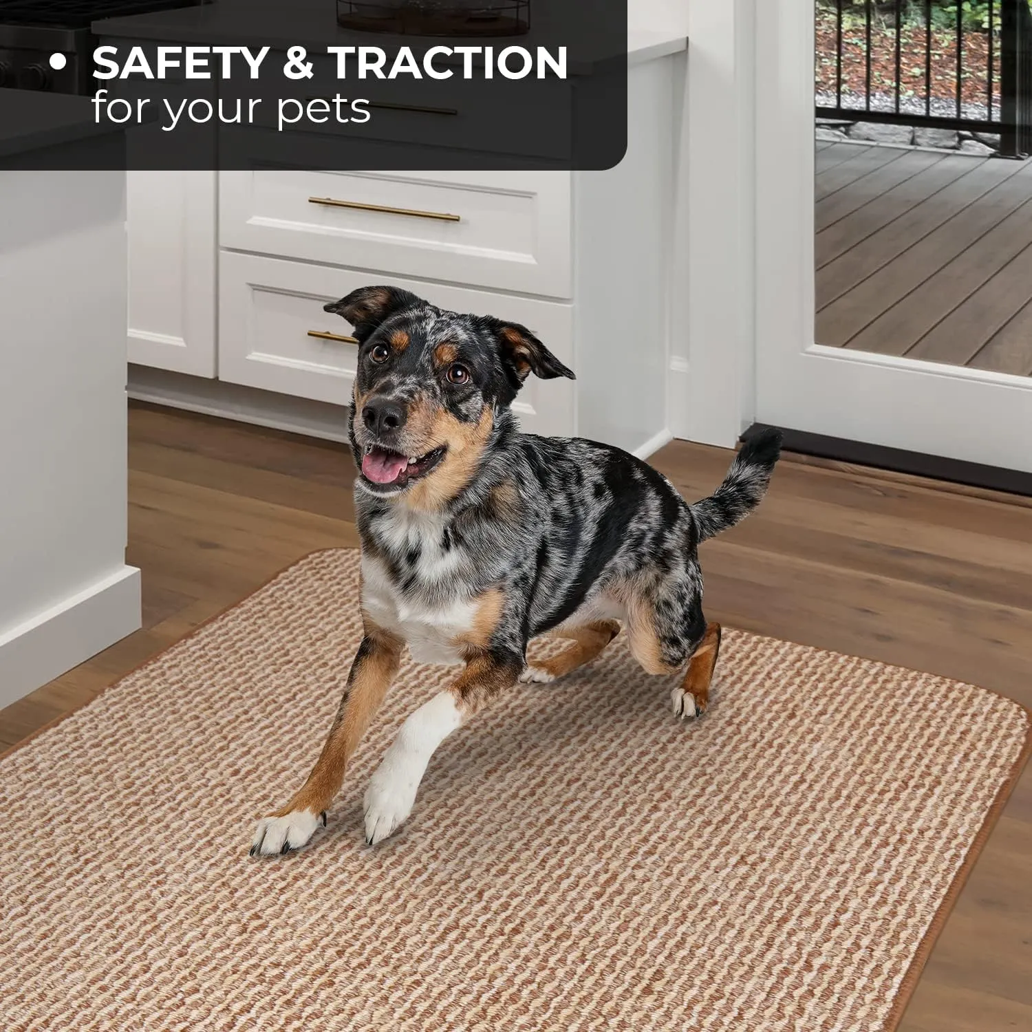 House, Home and More Skid-Resistant Carpet Indoor Area Rug Floor Mat - Praline Brown - 3 Ft X 5 Ft - Non Slip Rubber Backing, Stain Resistant, Dog Friendly, Living Room Bedroom Kitchen Entryway