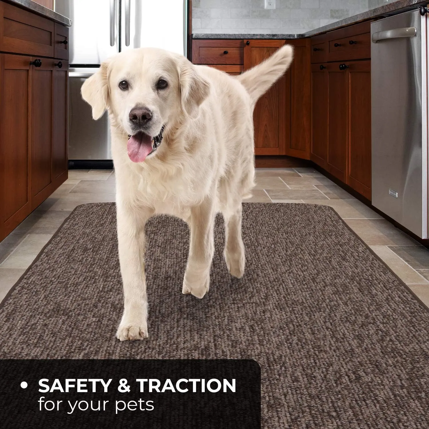 House, Home and More Skid-Resistant Carpet Runner - Pebble Gray - 12 Feet X 27 Inches