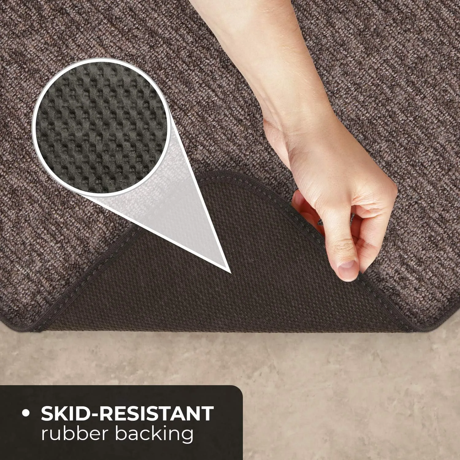 House, Home and More Skid-Resistant Carpet Runner - Pebble Gray - 12 Feet X 27 Inches