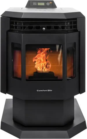 HP21 Pedestal Wood Pellet Stove Black EPA Certified Heats 2,400 ft² 40 lb. Hopper