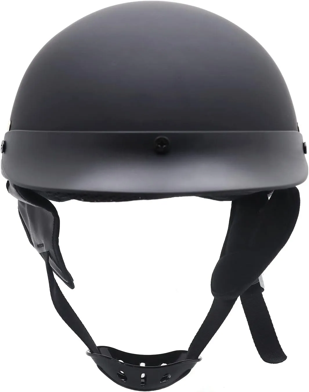 HTT Motorcycle DOT Certified Matte Black Flat Black Harley Davidson Half Face Helmet Chopper Cruiser Biker S/M/L/XL