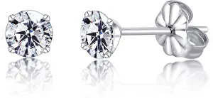 Hypoallergenic G23 Titanium Earrings, F136 Pure Titanium Implant Grade, Suitable for Sensitive Ears with Birthstone Crystals CZ Simulated Diamonds