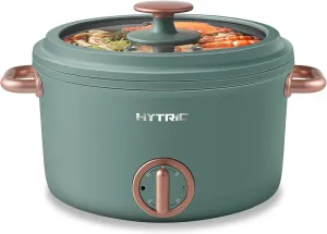Hytric Hot Pot Electric, 2.5L Portable Electric Skillet with Nonstick Coating, Dual Power Control Multi-Function Cooker for Stir Fry, Steak, Noodles, Ramen Cooker for Dorm and Office, Green