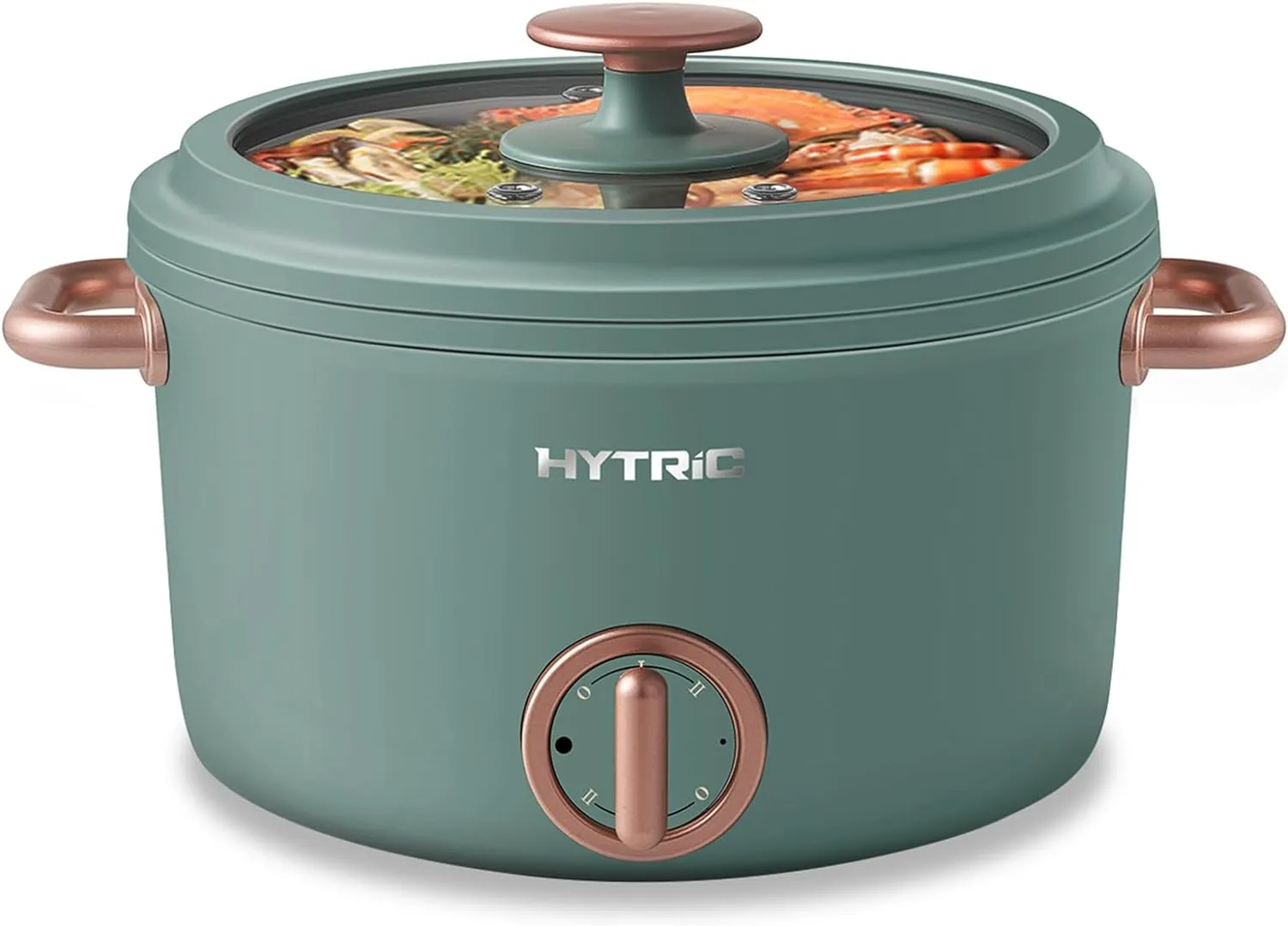 Hytric Hot Pot Electric, 2.5L Portable Electric Skillet with Nonstick Coating, Dual Power Control Multi-Function Cooker for Stir Fry, Steak, Noodles, Ramen Cooker for Dorm and Office, Green