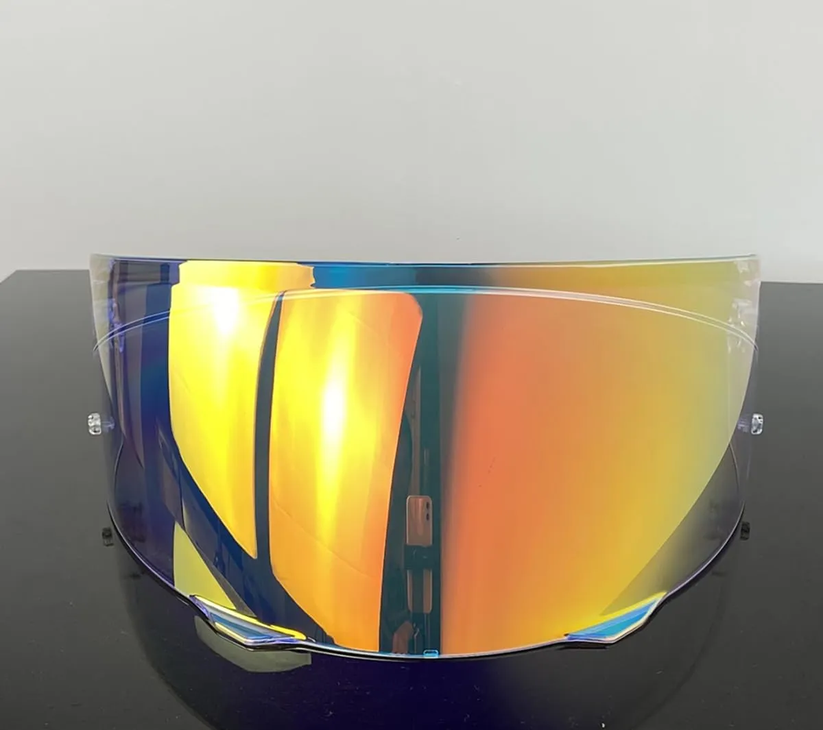 i90 Visor Replacements, HJ-33 Helmet Shield for HJC i90 Helmets, UV Protection Windproof Moto Helmets Parts (Revo Clear Red-day and night)