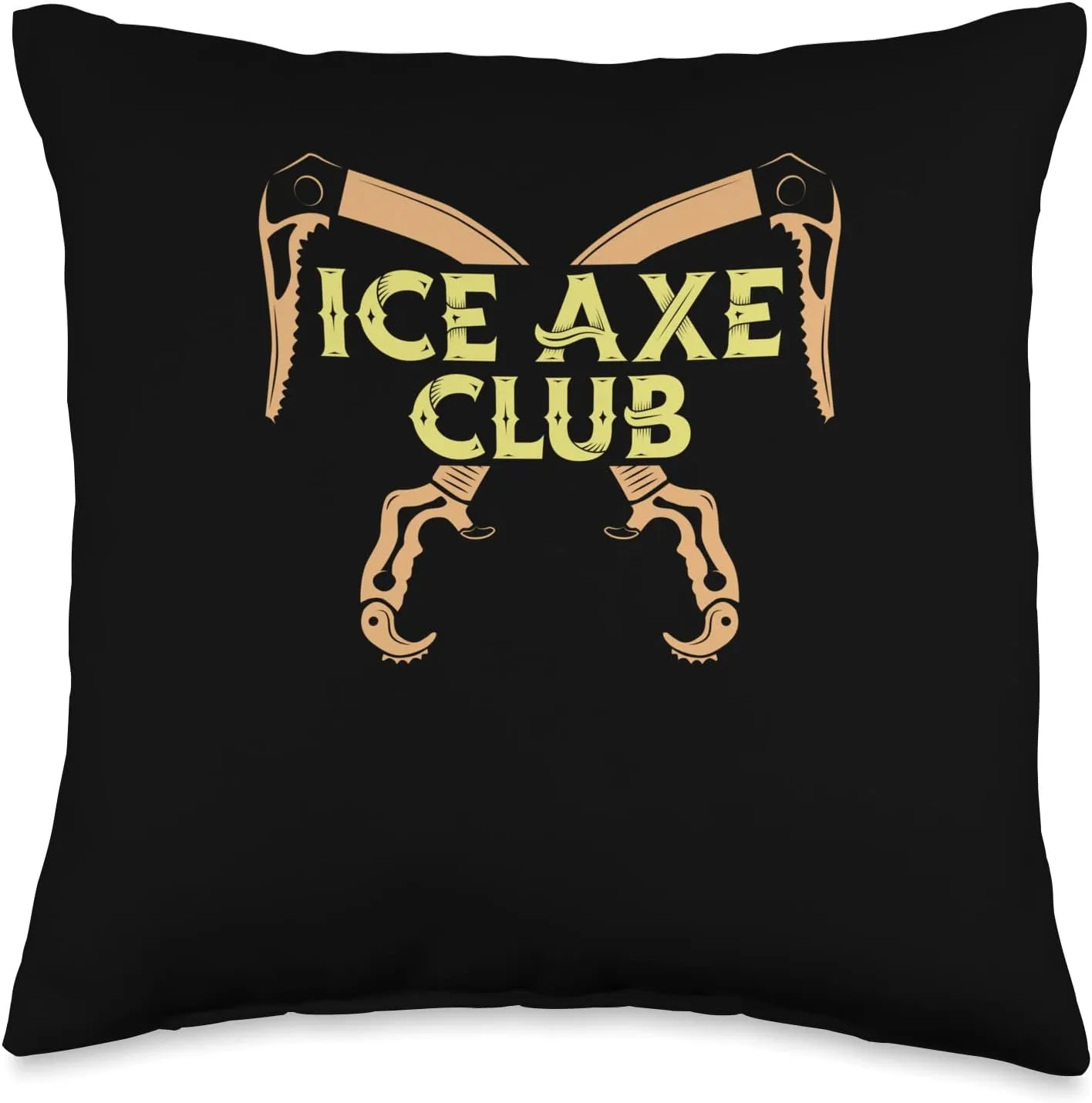 Ice Axe Club - Ice Climber Mountaineering Snow Ice Axe Throw Pillow