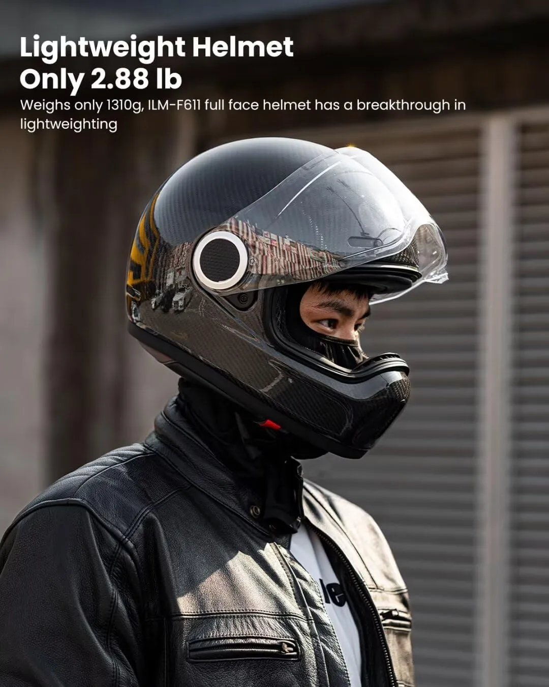 ILM Carbon Fiber Lightweight Motorcycle Helmets Full Face Retro Helmet for Men Women Cascos para Motos DOT Model F611 (CarbonFiber3K,L)