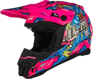 ILM DOT&ECE Youth ATV Helmet kids Dirt Bike Helmet Child Motocross Dirtbike BMX MX Offroad Dual Sport Full Face Casco para Moto Model AP-868(Flo Pink,Youth-L)