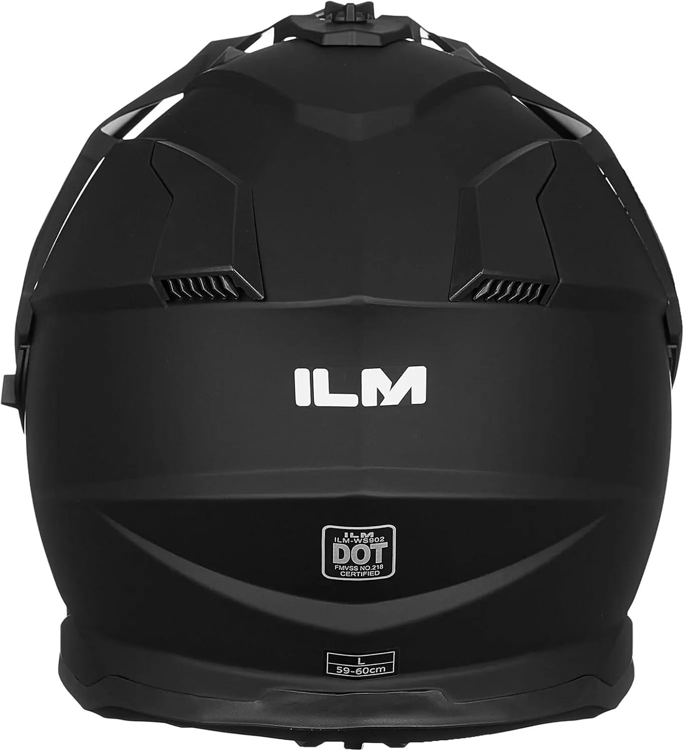 ILM Dual Sport Adventure Motorcycle Helmet with Pinlock Compatible Sun Visor Snowmobile ATV Dirt Bike Off Road Casco Model WS902 (Matte Black, L)