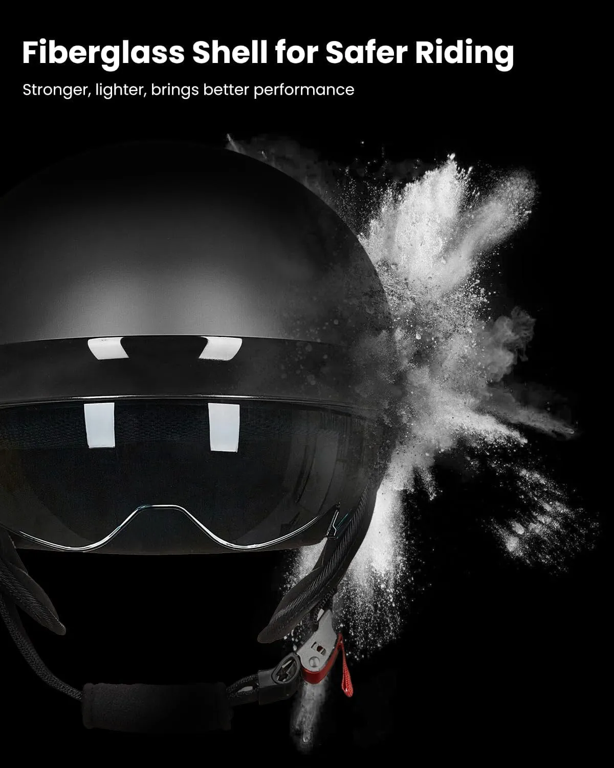 ILM Fiberglass Half Helmet Motorcycle Men Women Adult Open Face Motorcycle Helmes with Sun Visor DOT 731