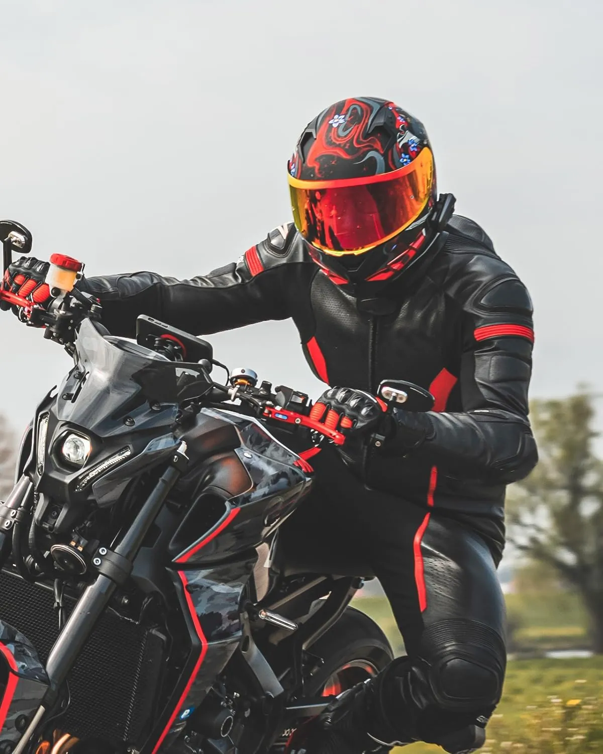 ILM Motorcycle Helmet Full Face with Pinlock Compatible Clear&Tinted Visors and Fins Street Bike Motocross Casco DOT Model Z501(Armor Red, Large)