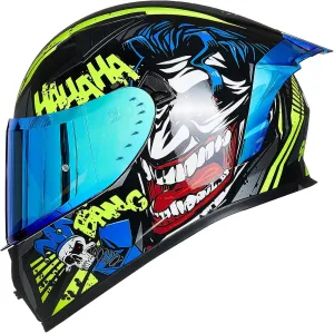 ILM Motorcycle Helmet Full Face with Pinlock Compatible Clear&Tinted Visors and Fins Street Bike Motocross Casco DOT Model Z501(Surprise Yellow, Large)