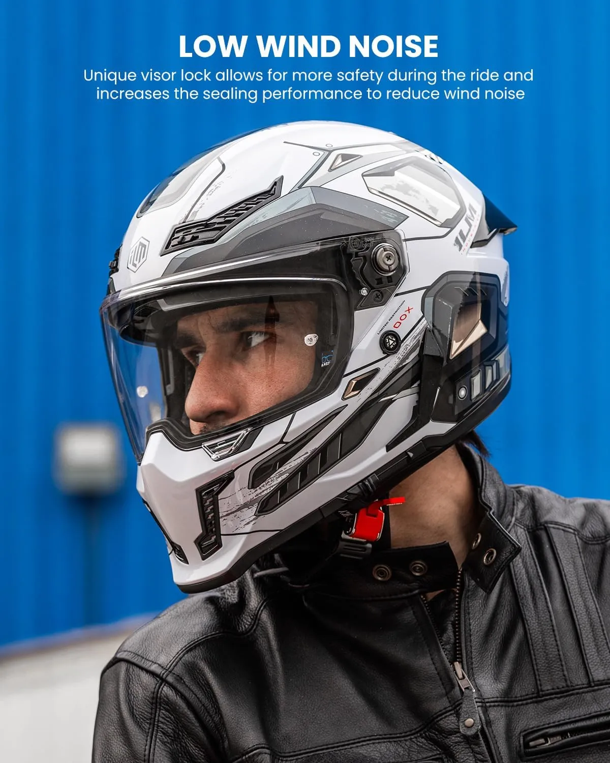 ILM Motorcycle Helmets for Adult Men Women Full Face DOT ECE Powersports Dual Visor Street Racing Helmet with Pinlock Cascos para Motos Model MF509 (Cyborg Gray, XL)