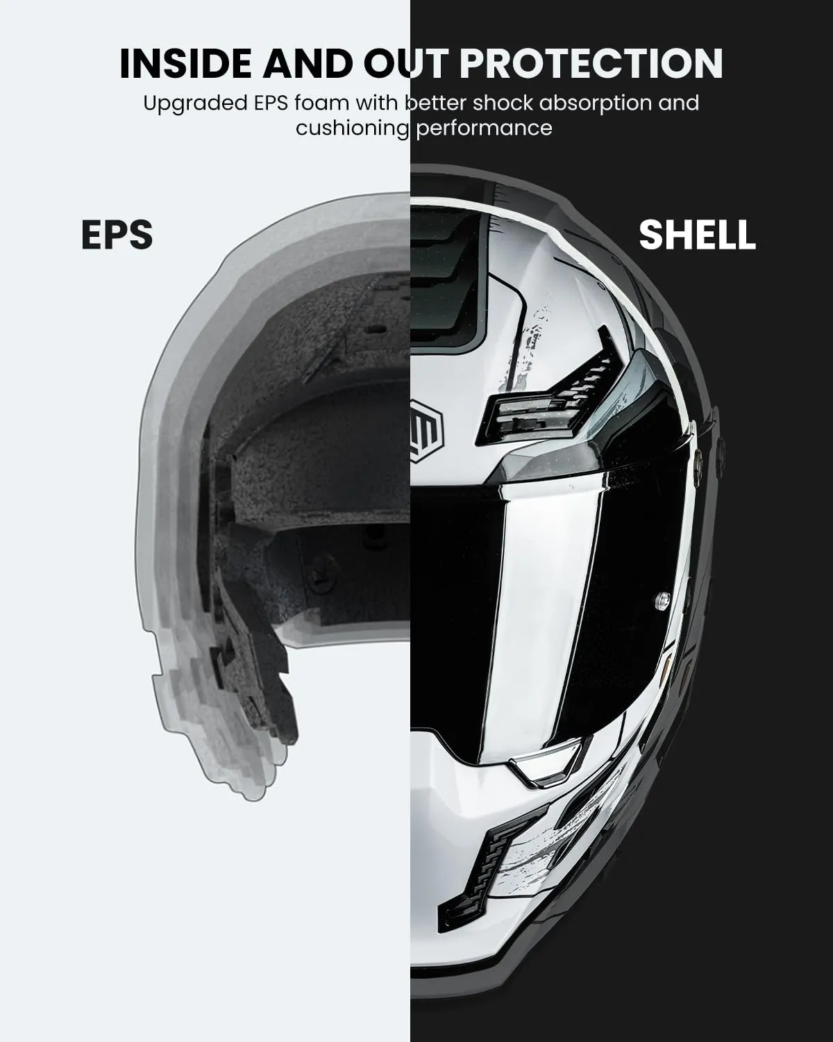 ILM Motorcycle Helmets for Adult Men Women Full Face DOT ECE Powersports Dual Visor Street Racing Helmet with Pinlock Cascos para Motos Model MF509 (Cyborg Gray, XL)