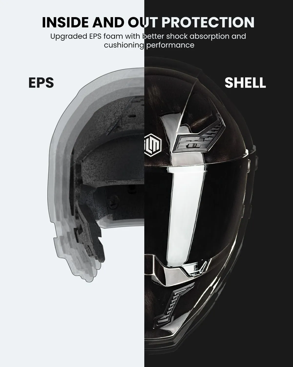 ILM Motorcycle Helmets for Adult Men Women Full Face DOT ECE Powersports Dual Visor Street Racing Helmet with Pinlock Cascos para Motos Model MF509 (War Damaged Gray, L)