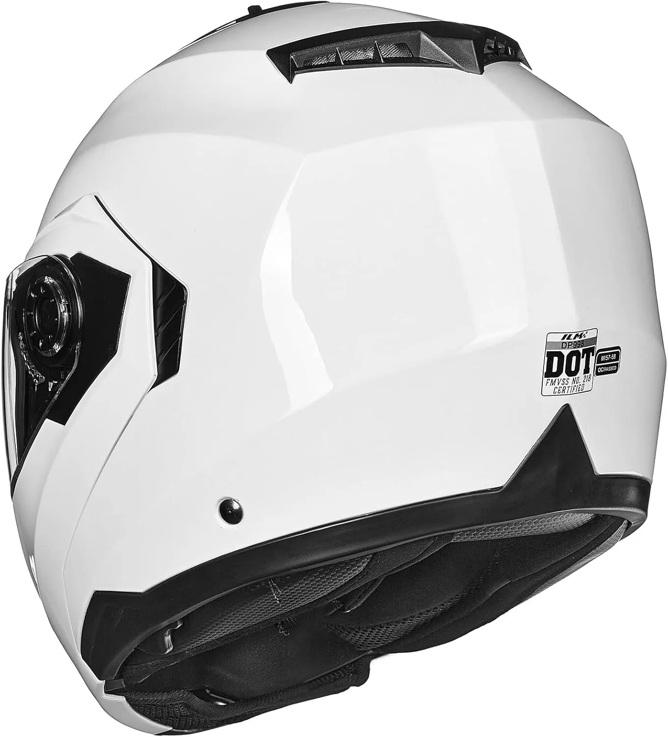 ILM Motorcycle Helmets for Adults Dual Visor Enlarged Air Vents Modular Full Face Cascos para Motos Men Women DOT Model DP998(White, Large)