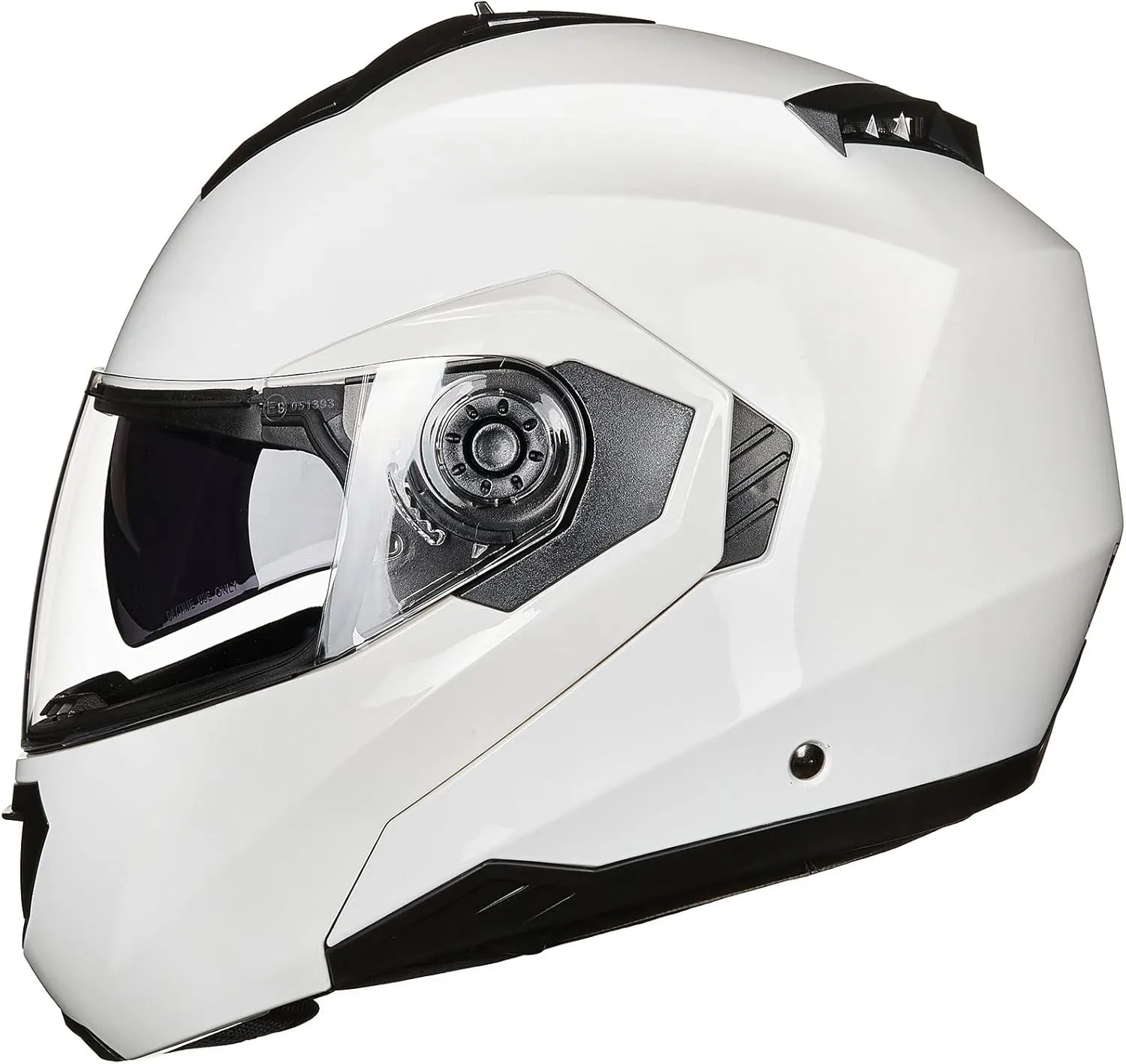 ILM Motorcycle Helmets for Adults Dual Visor Enlarged Air Vents Modular Full Face Cascos para Motos Men Women DOT Model DP998(White, Large)