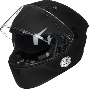 ILM Motorcycle Helmets with Built in Bluetooth Full Face Casco para Moto Dual Visor for Adults Men Women DOT Model-X9(Matte Black,XL)