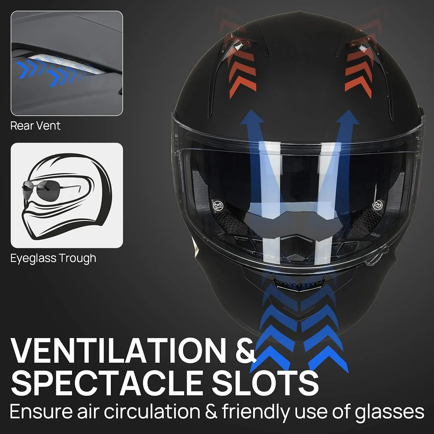 ILM Motorcycle Helmets with Built in Bluetooth Full Face Casco para Moto Dual Visor for Adults Men Women DOT Model-X9(Matte Black,XL)