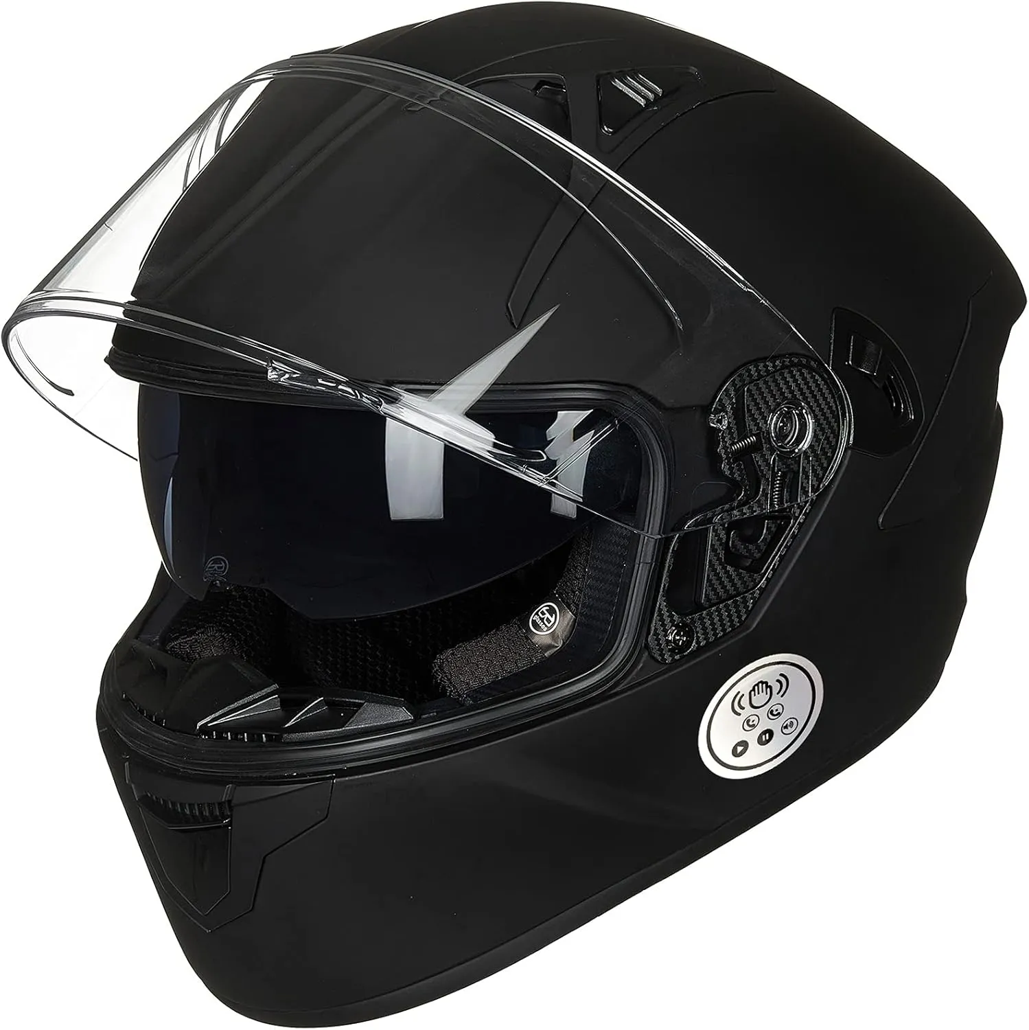 ILM Motorcycle Helmets with Built in Bluetooth Full Face Casco para Moto Dual Visor for Adults Men Women DOT Model-X9(Matte Black,XL)
