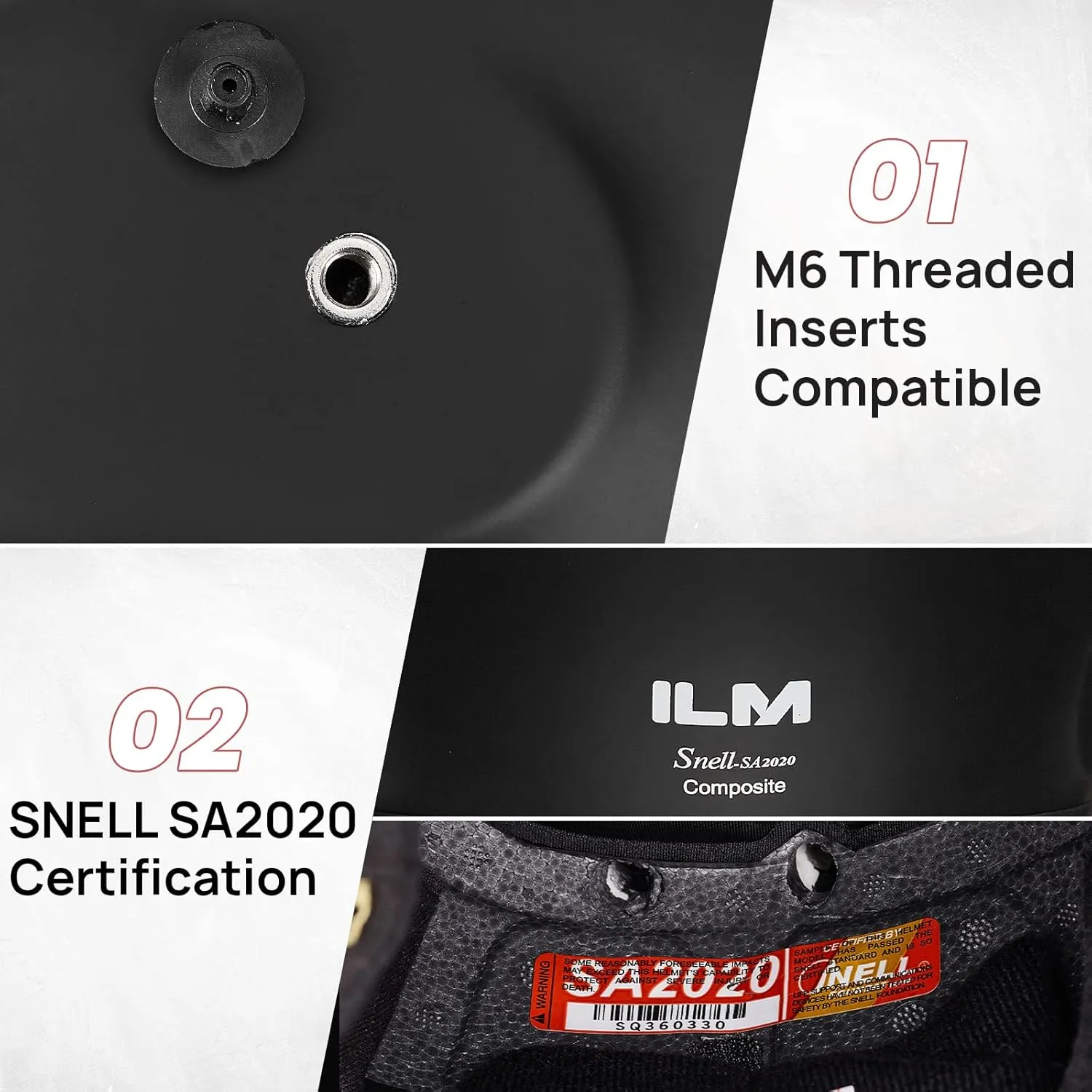 ILM Snell SA2020 Full Face Auto Car Racing Helmets for Men and Women Model 760(Matte Black, L)