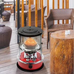 Indoor Non-Electric Mobile Heating Furnace Outdoor Camping Multi-Functional Kerosene Furnace high-Efficiency Energy-Saving Firepower Adjustable (Color : Red Color)